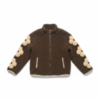 Brown Daisy Sherpa Jacket Flat Lay