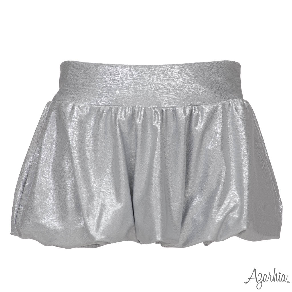 A silver metallic glitter tutu skirt with a wide elastic waistband, shown against a plain white background with the brand name 'Agarkia' in the bottom right corner.