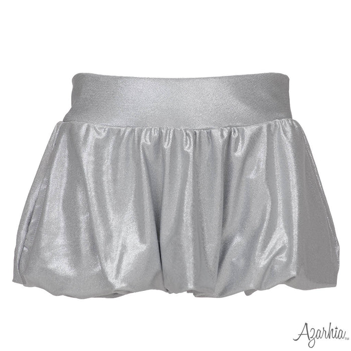 A silver metallic glitter tutu skirt with a wide elastic waistband, shown against a plain white background with the brand name 'Agarkia' in the bottom right corner.
