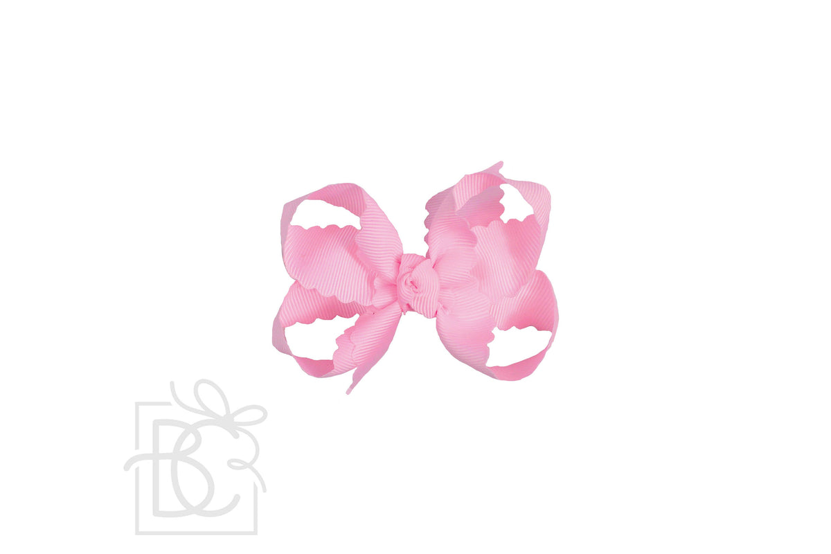 Scalloped Edge Bow Medium Pink