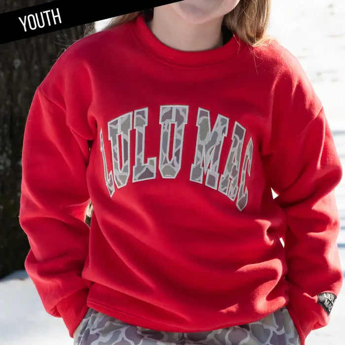 GIRLS CAMO RED SWEATSHIRT
