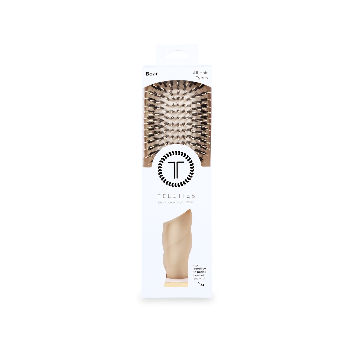 Boar Bristle Hair Brush Tan