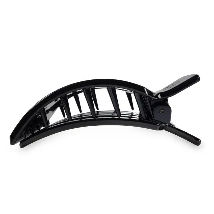 TELETIES JET BLACK LARGE FLAT SQUARE CLIP