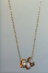 Josslyn 18K Stainless Steel Tarnish Free Barrel Necklace Gold