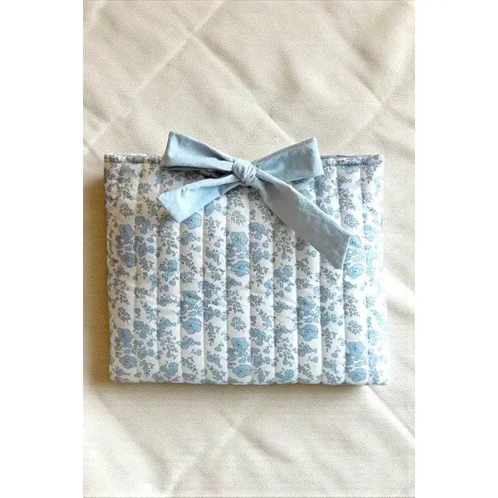 PHOEBE BLUE FLORAL BIBLE COVER WITH TIE CLOSURE