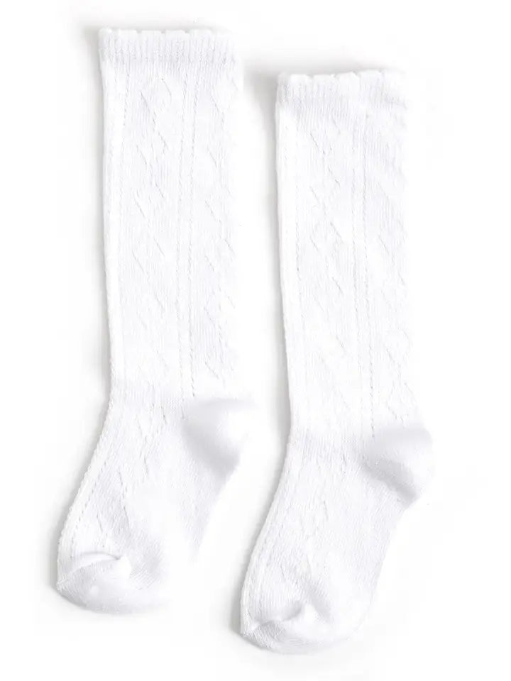 LITTLE STOCKING WHITE SCALLOPED FANCY KNEE HIGH SOCKS