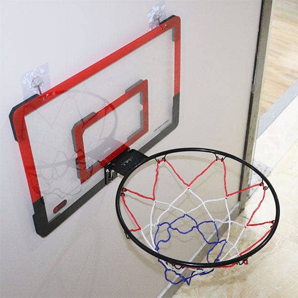 STEALTH DUNK SILENT BASKETBALL INDOOR HOOP WITH CLEAR BACKBOARD