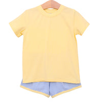 TROTTER STREET THOMAS SHORT SET CORNFLOWER STRIPE/YELLOW