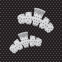 Teleties Classic White Polka Dot Party Medium Claw Clip