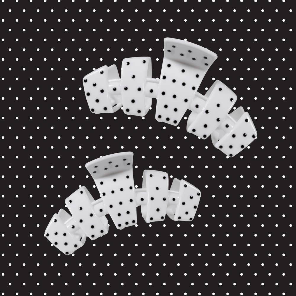 Teleties Classic White Polka Dot Party Large Claw Clip