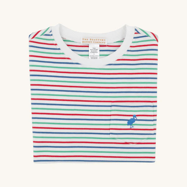 TBBC CARTER CREWNECK SIMSBURY STRIPE WITH WOODBOAT BLUE STORK