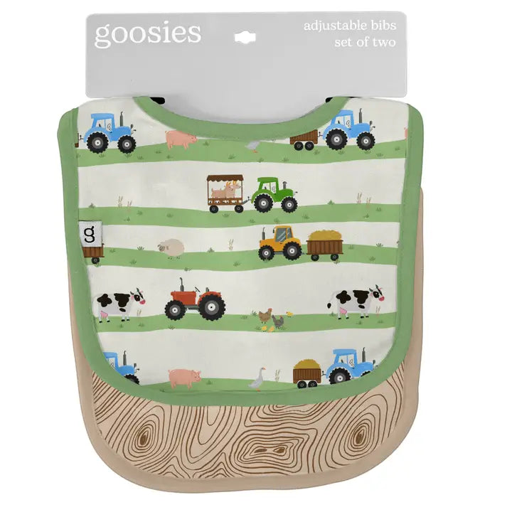 GOOSIES BIB SET FARM STRIPES