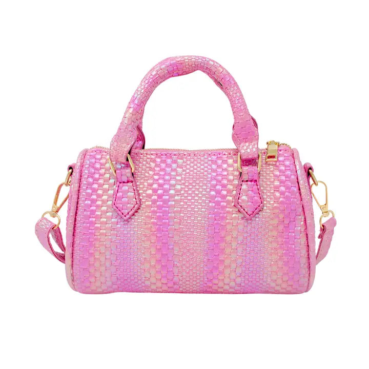 ZOMI GEMS RAINBOW WOVEN DUFFLE HANDBAG