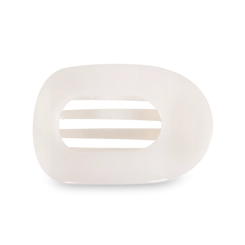 TELETIES COCONUT WHITE LARGE FLAT ROUND CLIP