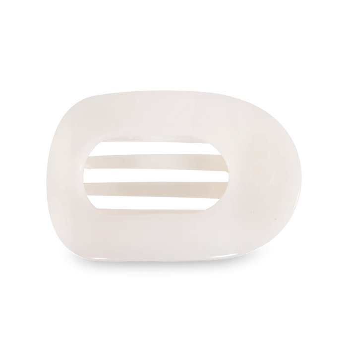 TELETIES COCONUT WHITE LARGE FLAT ROUND CLIP