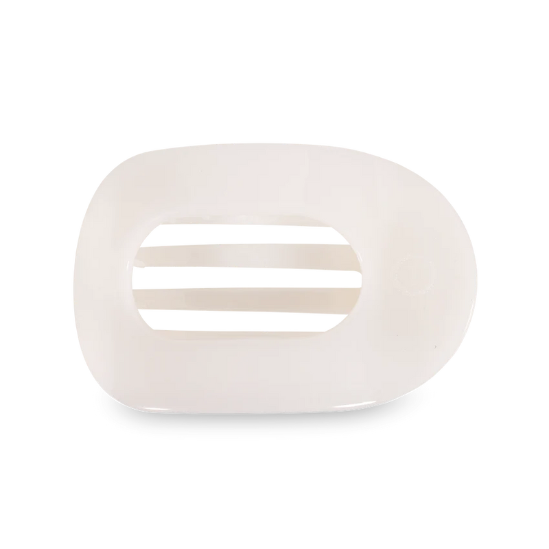 TELETIES COCONUT WHITE LARGE FLAT ROUND CLIP