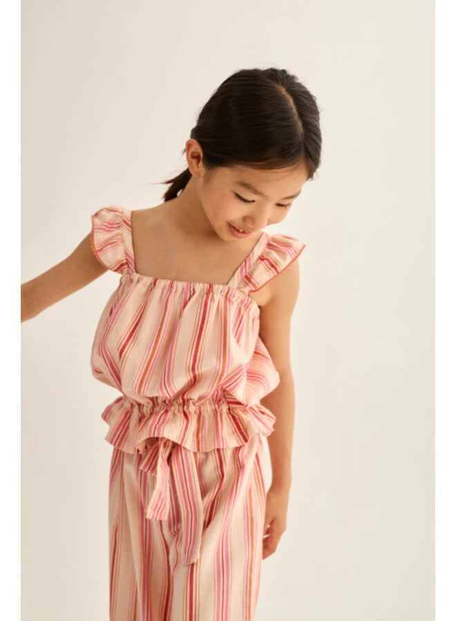 AVA TOP PINK STRIPE