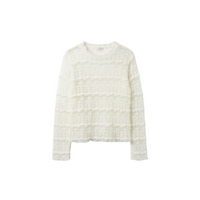 Cream Ruffle Sweater Flat Lay
