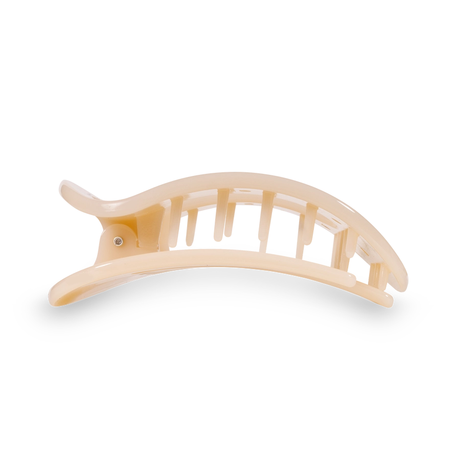 TELETIES ALMOND BEIGE MEDIUM FLAT ROUND CLIP