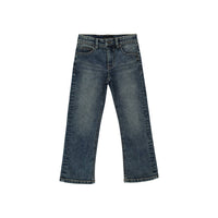 Pair of blue jeans on a white background