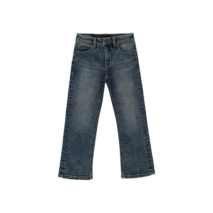Pair of blue jeans on a white background