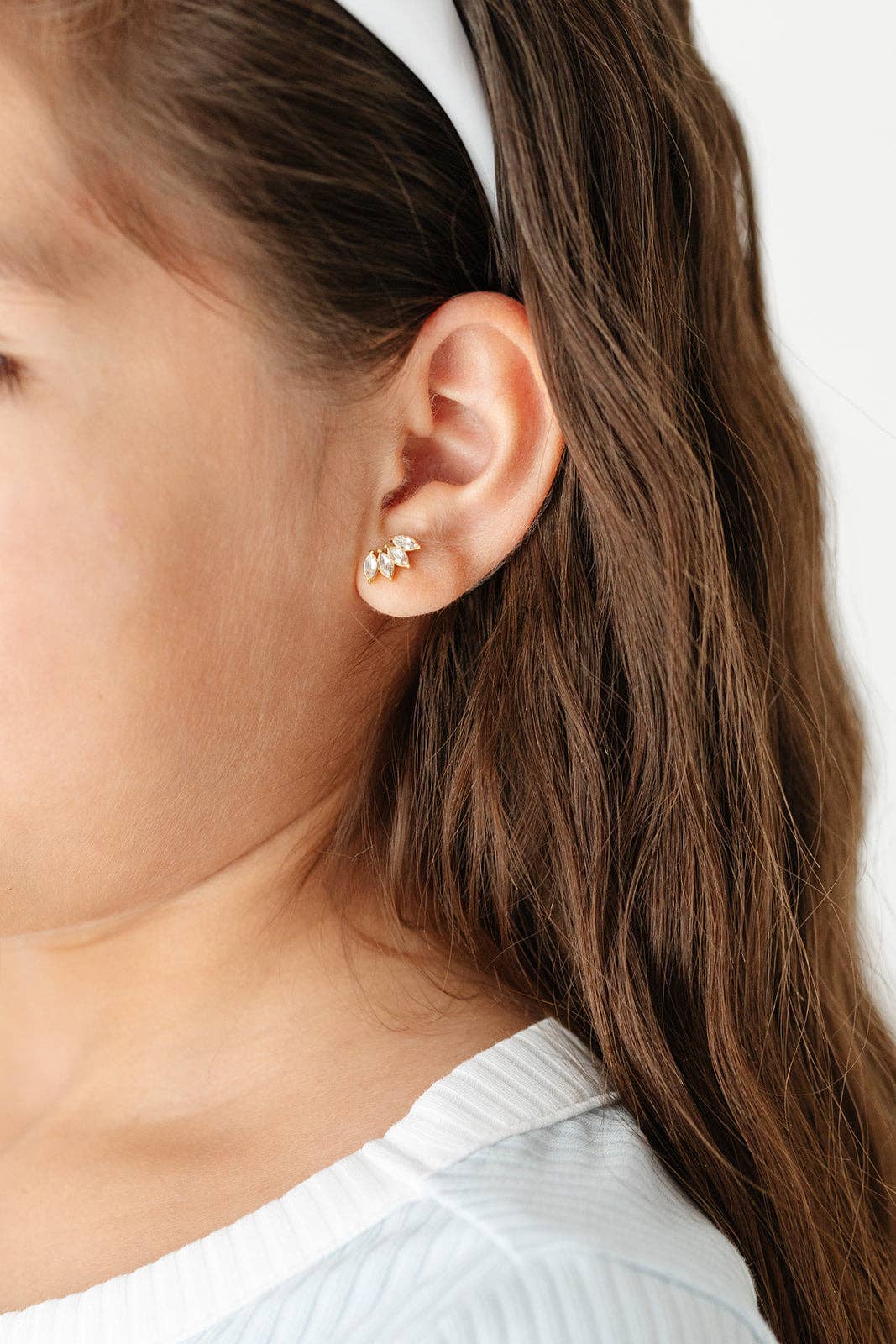 Pip Pop Post Diamond Crawler Stud Earrings