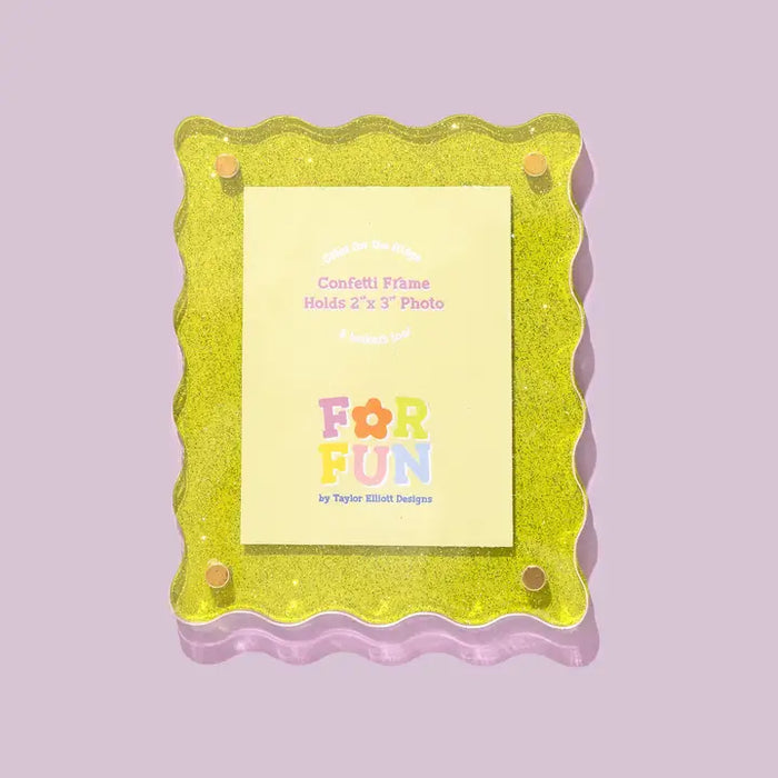 FOR FUN MAGNETIC FRAME GREEN GLITTER