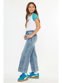 KAN CAN YOUTH HIGH RISE CROP WIDE JEANS