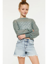 GIRLS HIGH RISE MOM SHORT