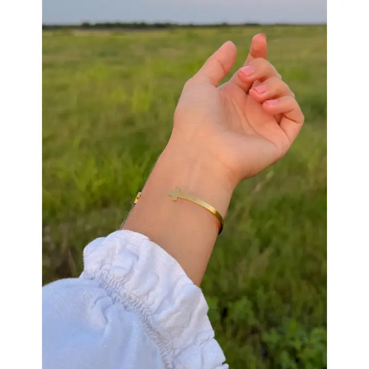 ELEVATED FAITH CROSS CUFF BRACELET