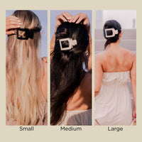 Square Flat Hair Clip Med. Blonde Tortoise