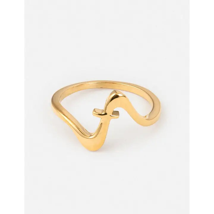 ELEVATED FAITH WAVY CROSS RING