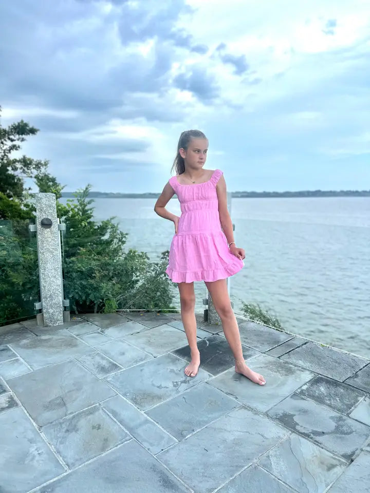 PINK RUFFLE DRESS