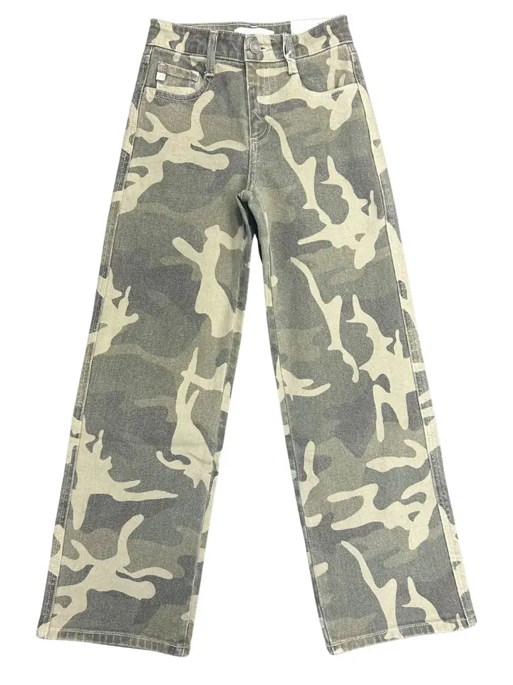 KAN CAN YOUTH HIGH RISE CAMO WIDE JEANS