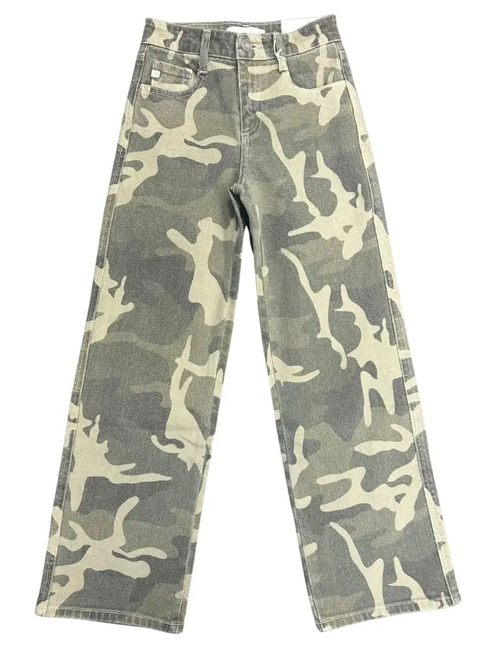KAN CAN YOUTH HIGH RISE CAMO WIDE JEANS