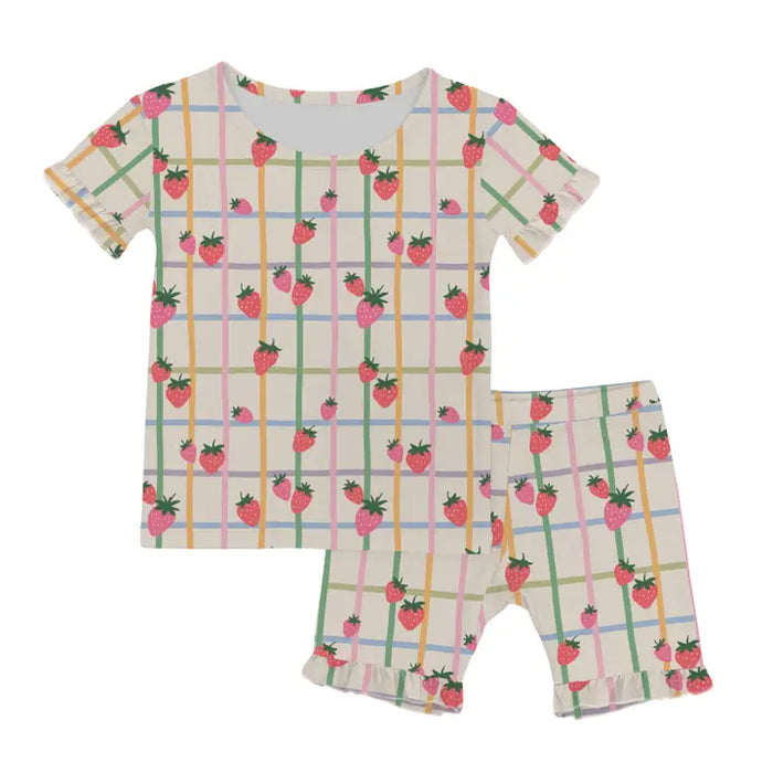 SS RUFFLE PAJAMA SET BERRY PATCH