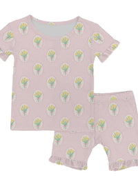 SS RUFFLE PAJAMA SET FANCY TULIPS