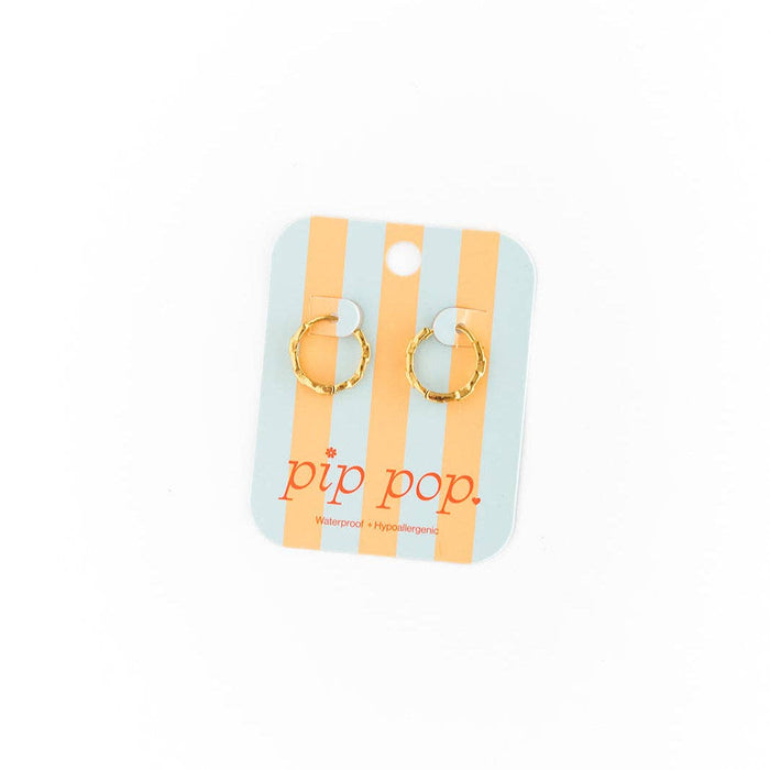 Pip Pop Post Chain Hoop Earrings - Hypoallergenic, Flat Back