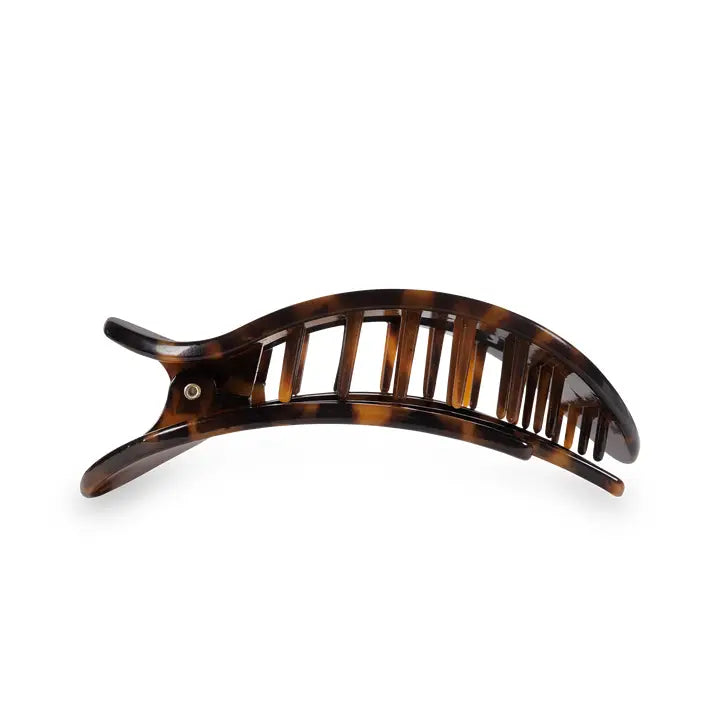TELETIES TORTOISE MEDIUM FLAT ROUND CLIP