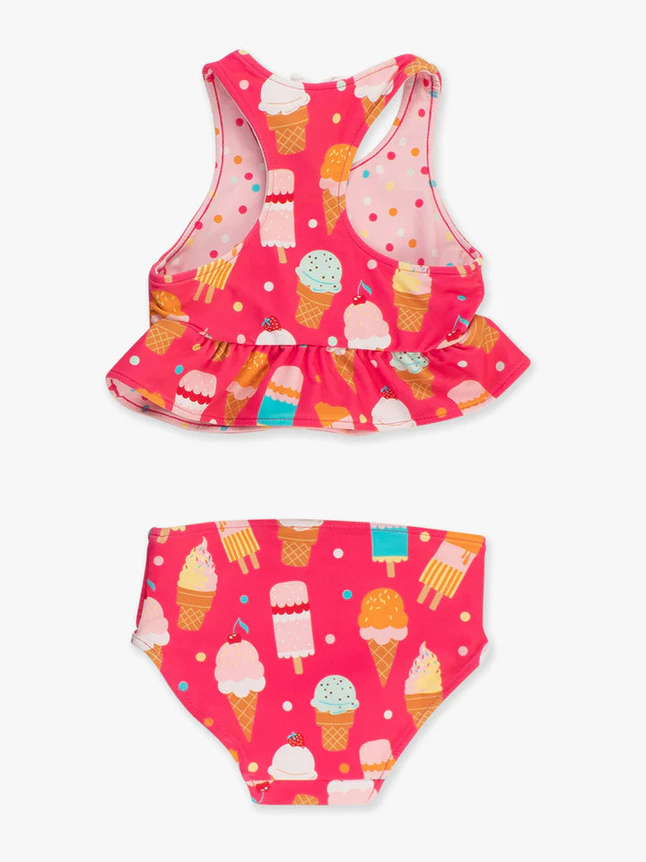 RUFFLEBUTTS SWEET SCOOPS REVERSIBLE PEPLUM TANKINI