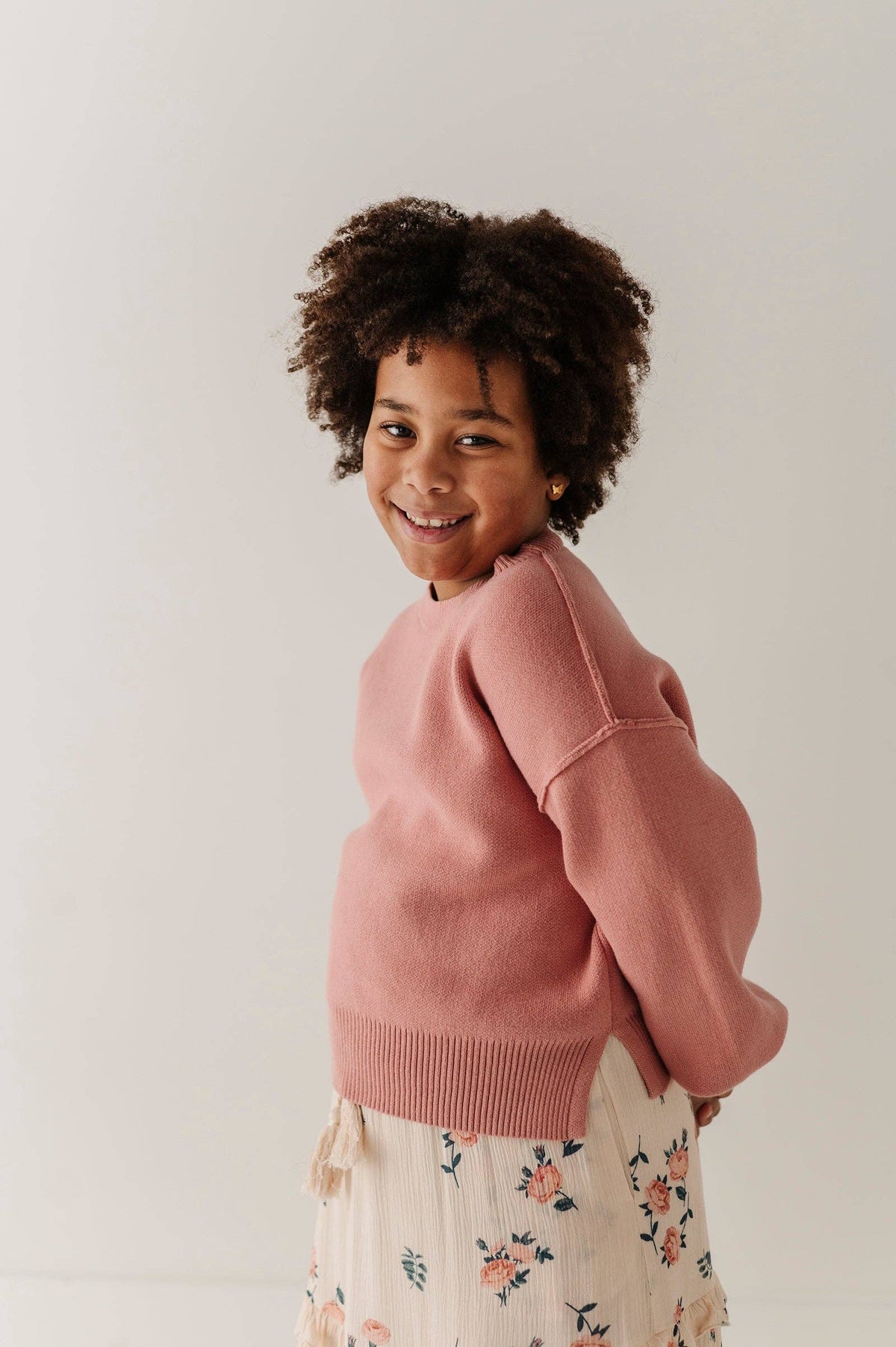 Babysprouts Girls Soft Fit Sweater in Terra Rose