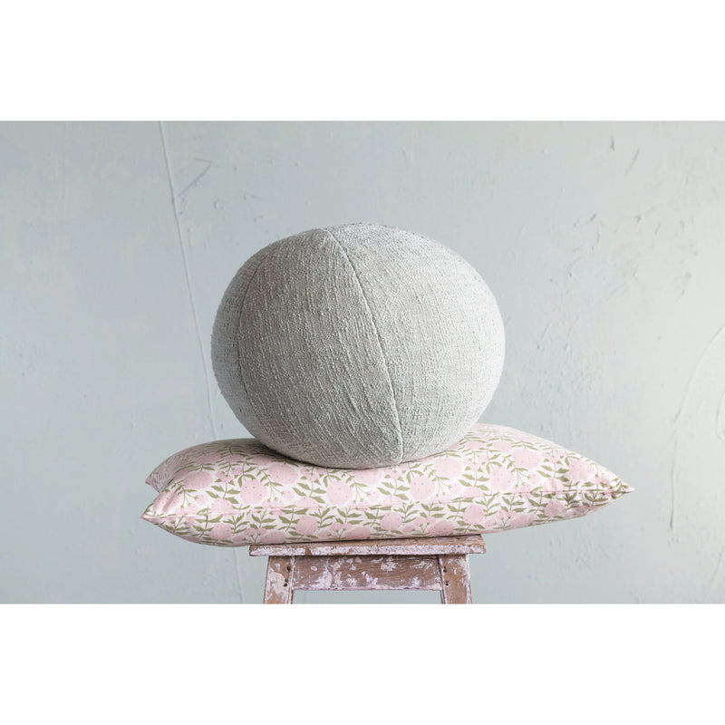 12" ROUND COTTON PILLOW-SAGE