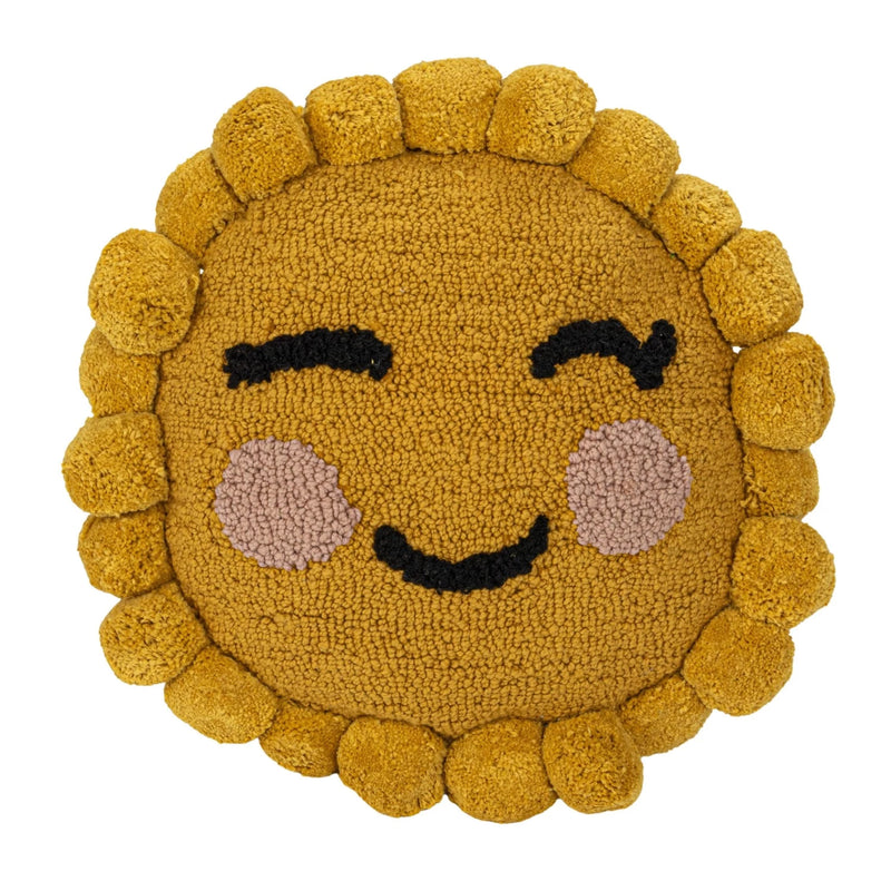 COTON PUNCH HOOK SUN SHAPED PILLOW