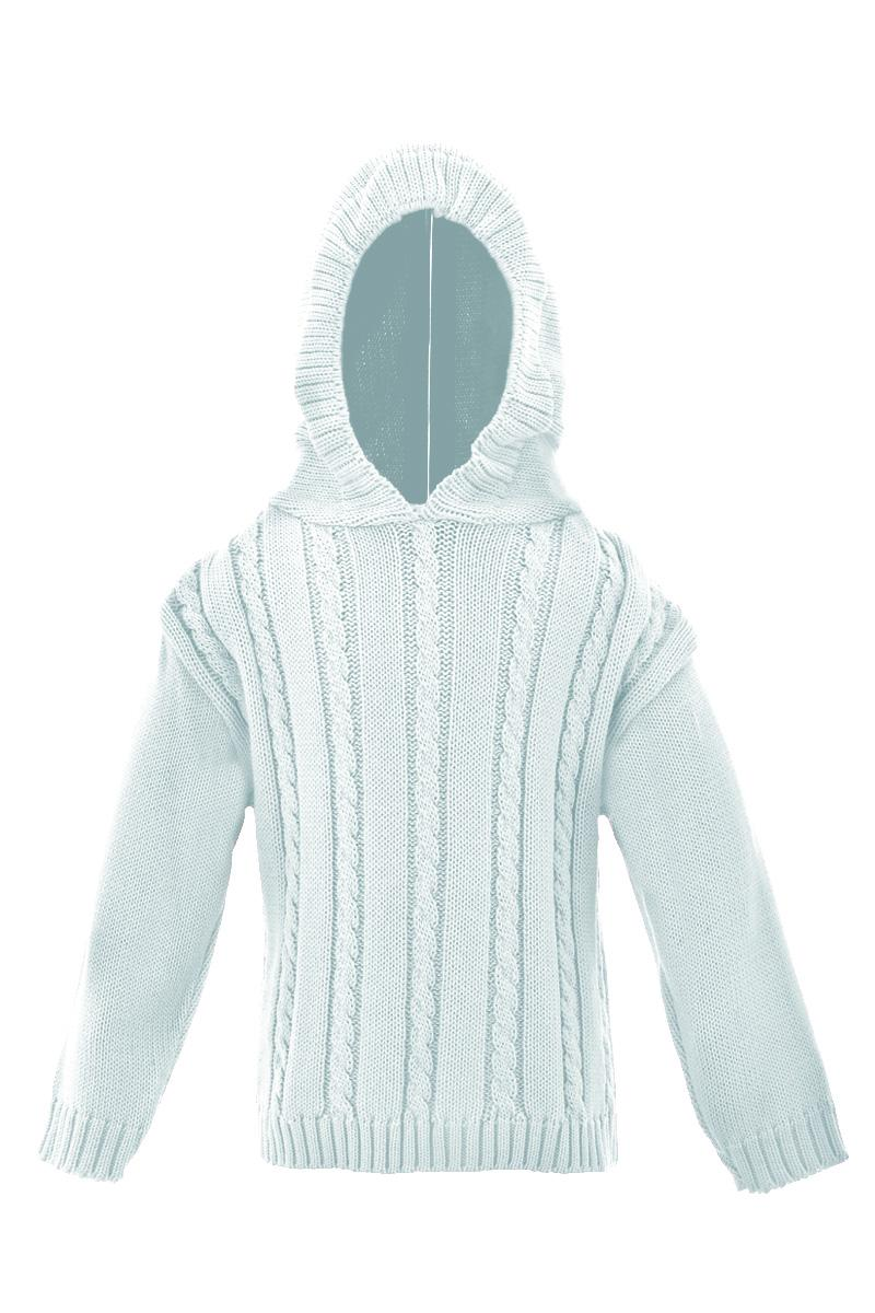 JULIUS BERGER BOYS ZIP BACK CABLE SWEATER BLUE