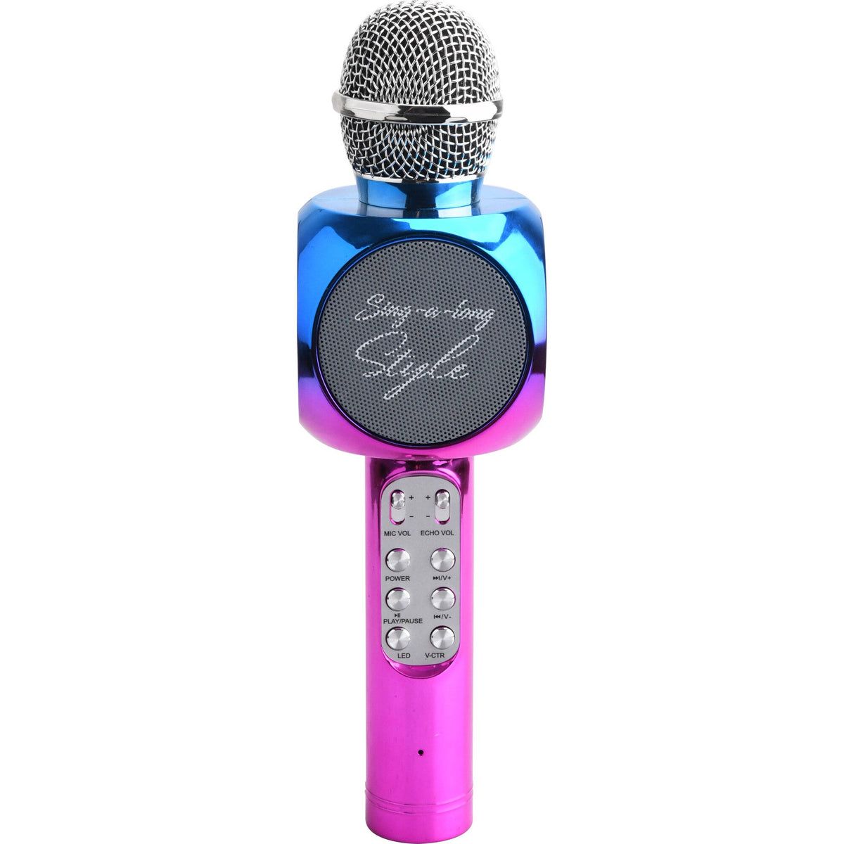 SING ALONG METALLIC KARAOKE BLUETOOTH MICROPHONE WITH LED LIGHTS