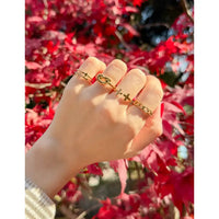 ELEVATED FAITH STACKED CROSS GEM RING