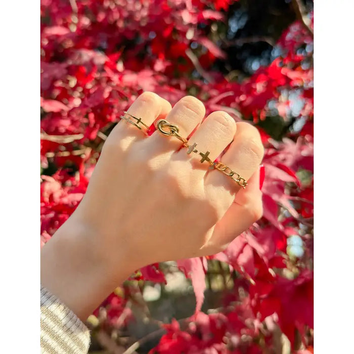 ELEVATED FAITH STACKED CROSS GEM RING