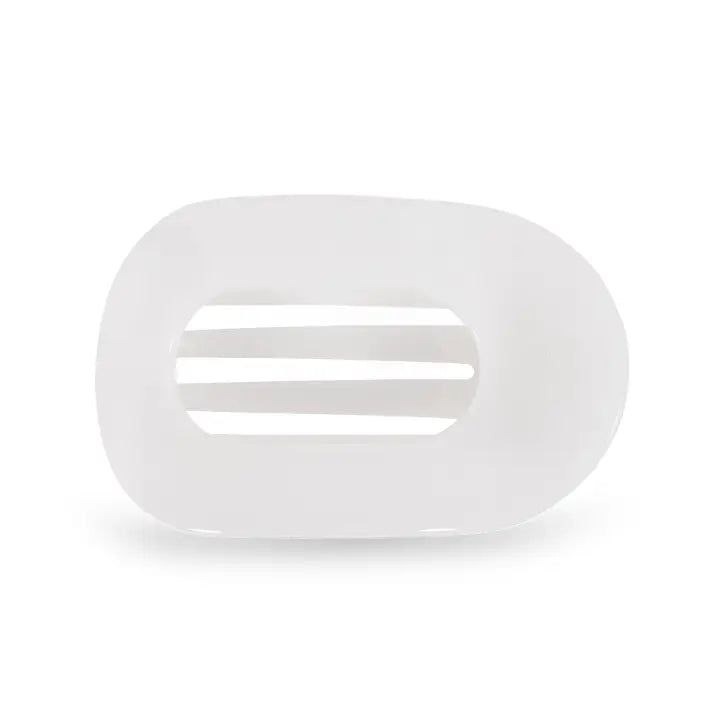 TELETIES COCONUT WHITE MEDIUM FLAT ROUND CLIP