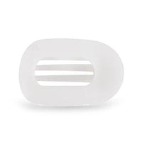 TELETIES COCONUT WHITE MEDIUM FLAT ROUND CLIP