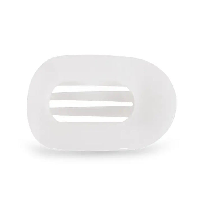 TELETIES COCONUT WHITE MEDIUM FLAT ROUND CLIP